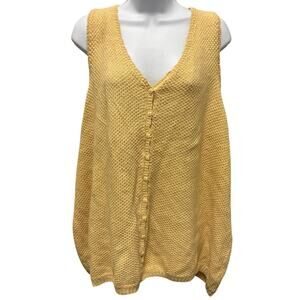 Vintage Stefano Knit Button Vest Ramie Cotton Y2K Slouchy Tank Top 2X